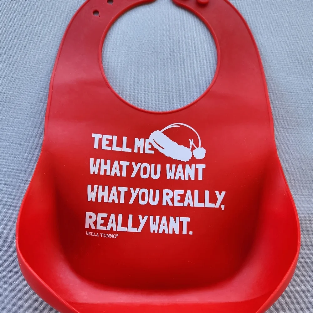Bella tunno red silicone christmas bib